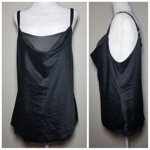 NWOT|WHBM Black Cowl Neck Mesh Camisole Top, SMALL